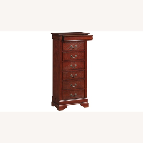 Used Raymour & Flanigan Dark Brown Wood Dresser for sale on AptDeco