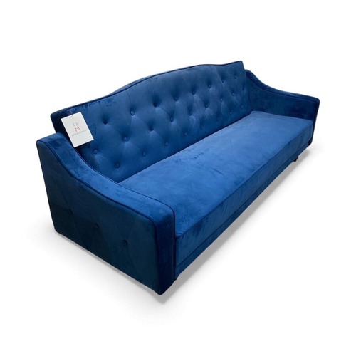 Used Performance Velvet Futon Sofa Royal Blue for sale on AptDeco