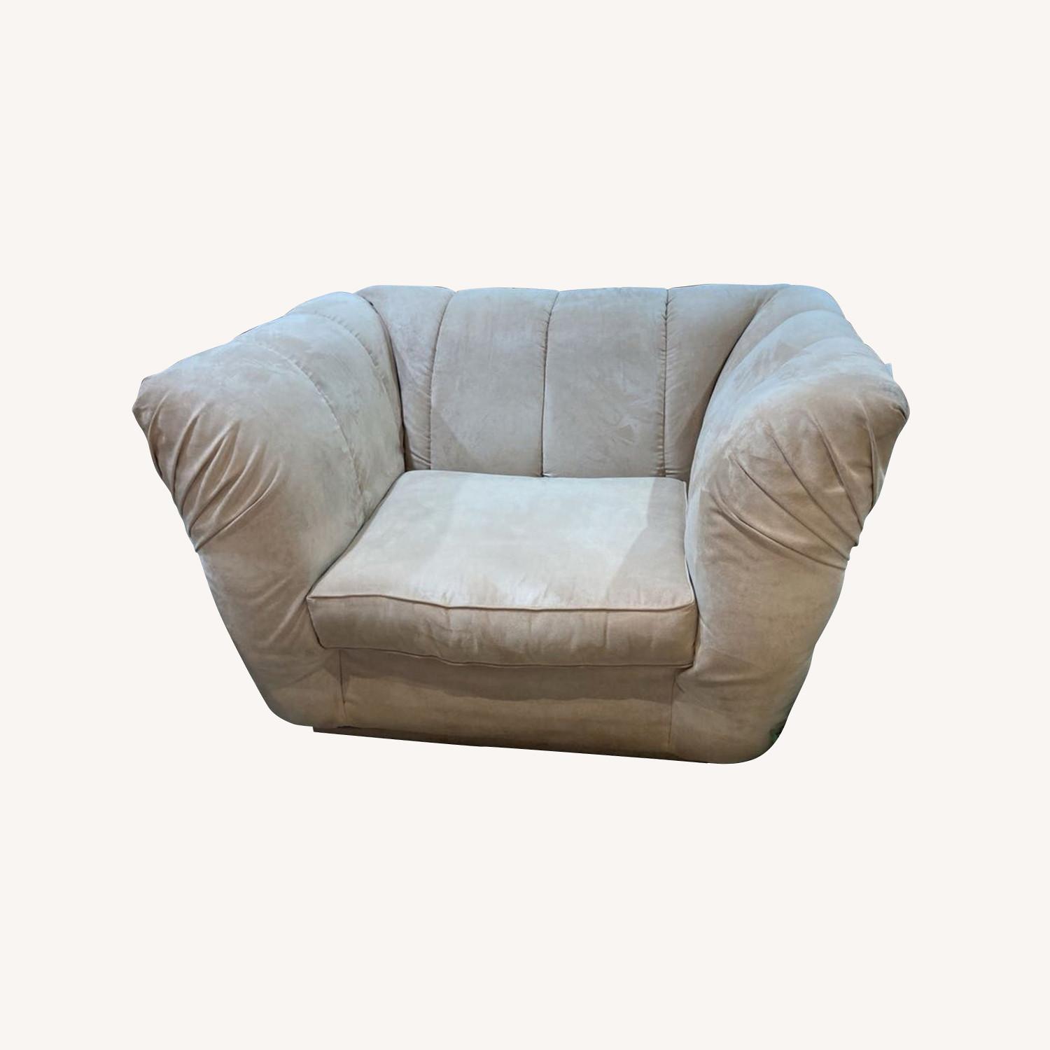 Oversized Flared Cube Microfiber Chair - image-0