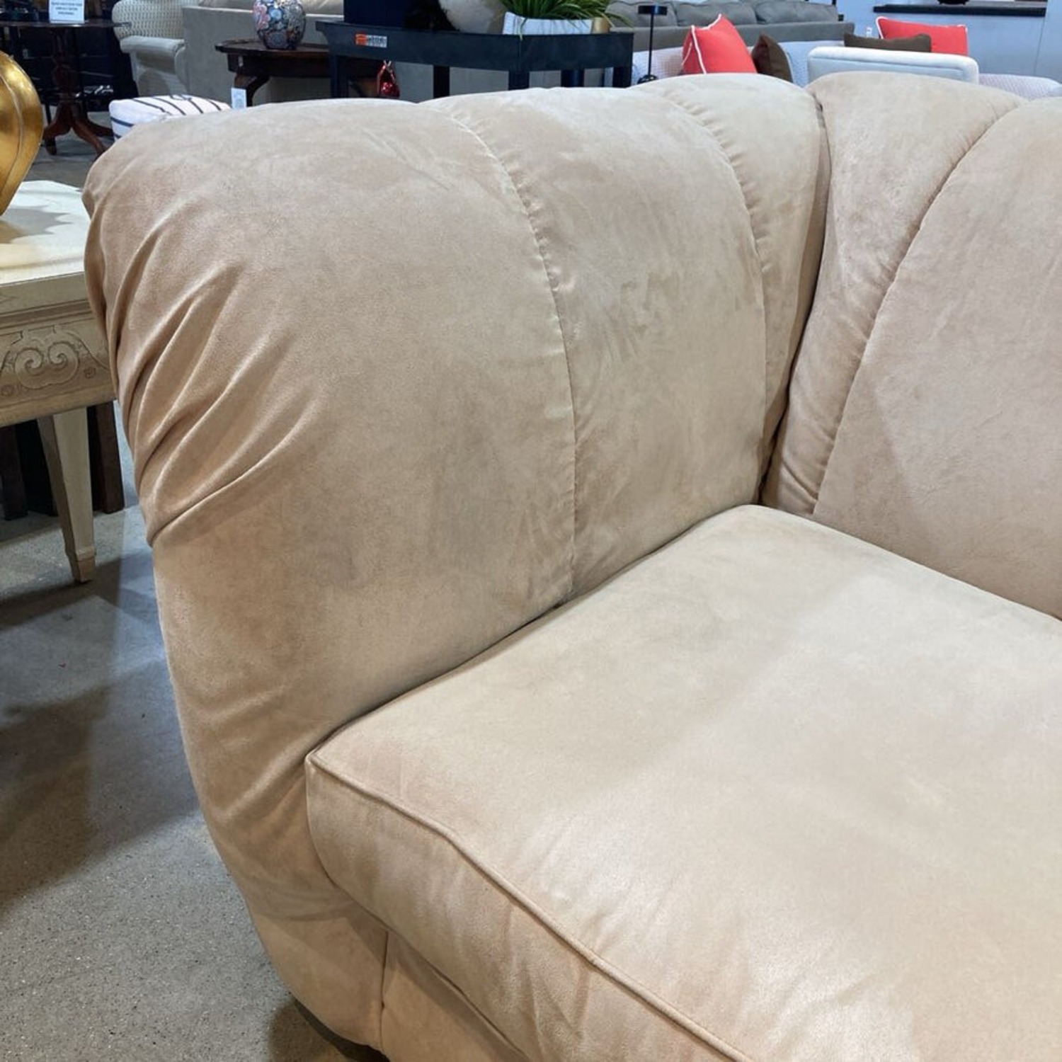 Oversized Flared Cube Microfiber Chair - image-4