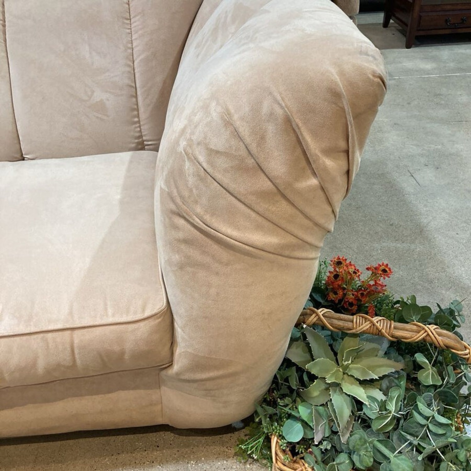 Oversized Flared Cube Microfiber Chair - image-5