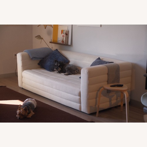 Used CB2 Strato White Performance Fabric Sofa for sale on AptDeco
