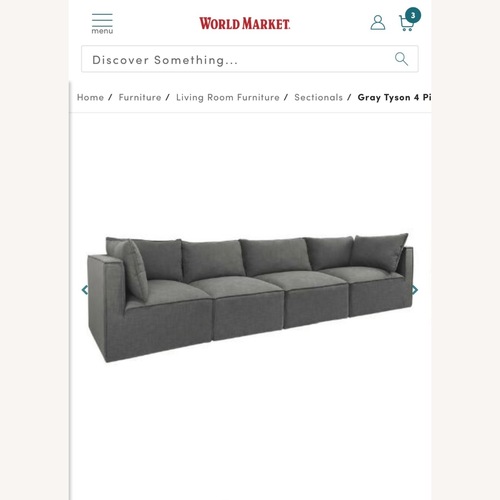 Used Tyson Grey 4 Piece Modular Sofa for sale on AptDeco