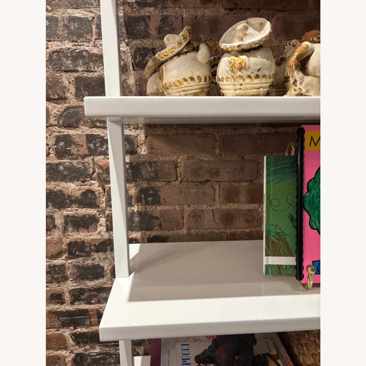 CB2 Stairway 96" White Metal Wall Mount Bookcase - image-3