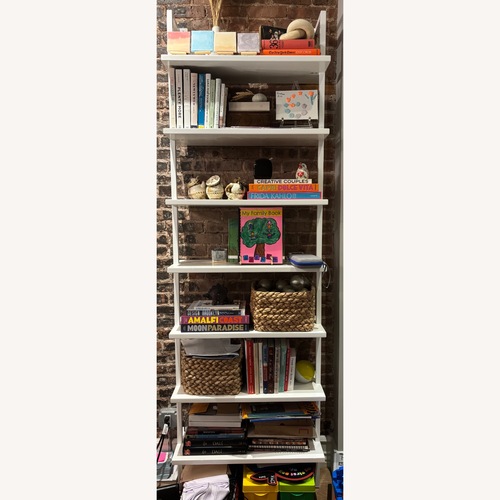 Used CB2 Stairway 96" White Metal Wall Mount Bookcase for sale on AptDeco