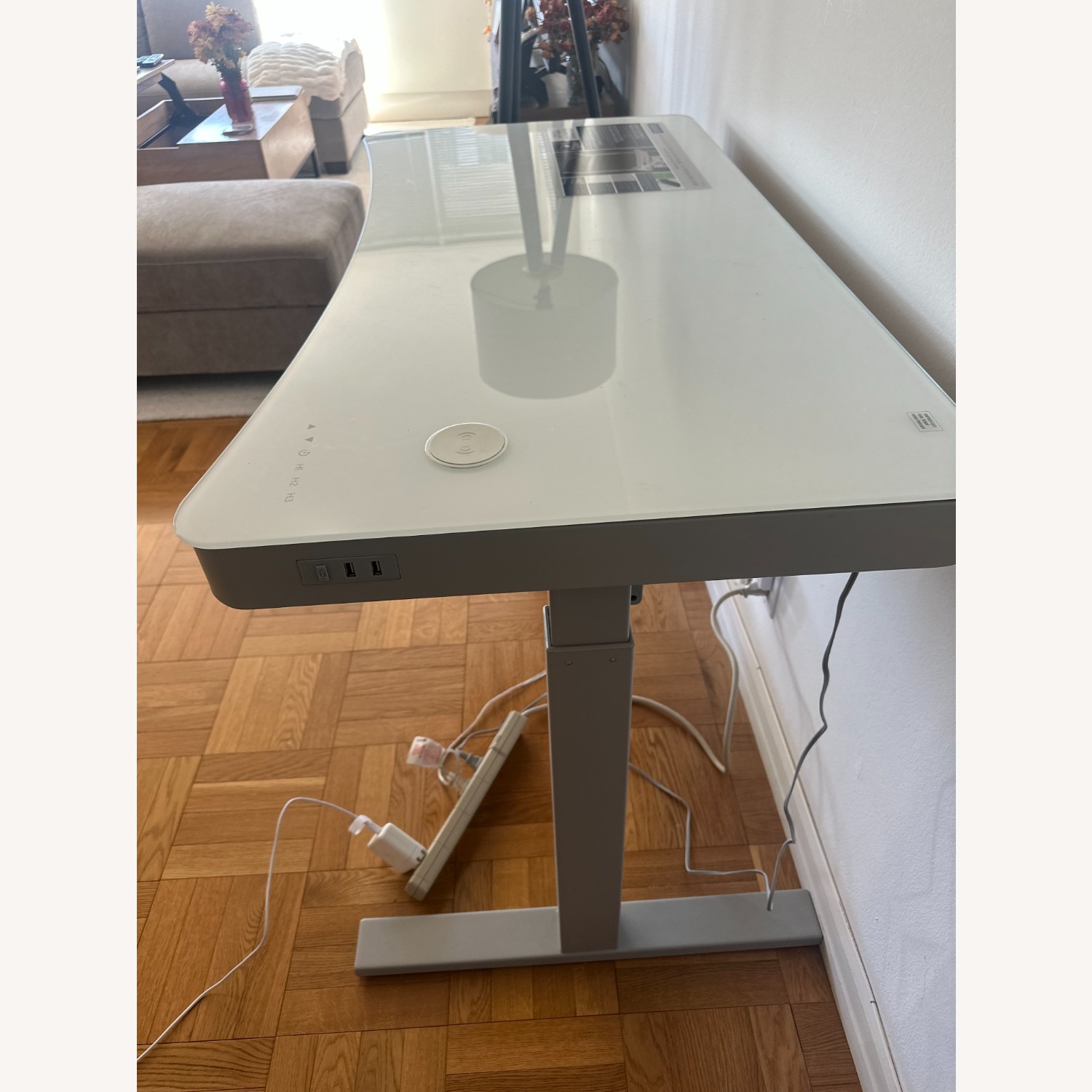 Tresanti White Metal Stand Up Desk - image-3