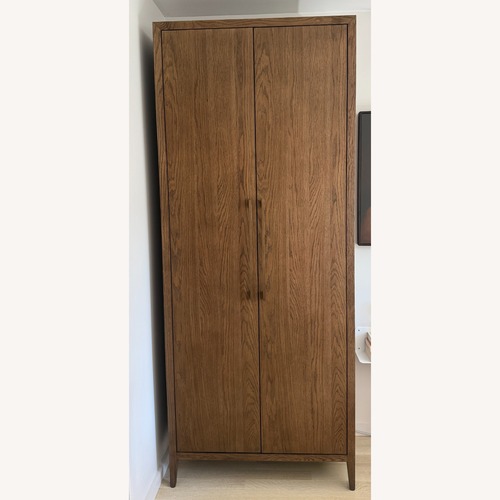 Used Restoration Hardware French Contemporary Dark Brown Wood Armoire for sale on AptDeco