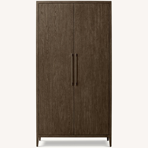 Used Restoration Hardware French Contemporary Dark Brown Wood Armoire for sale on AptDeco