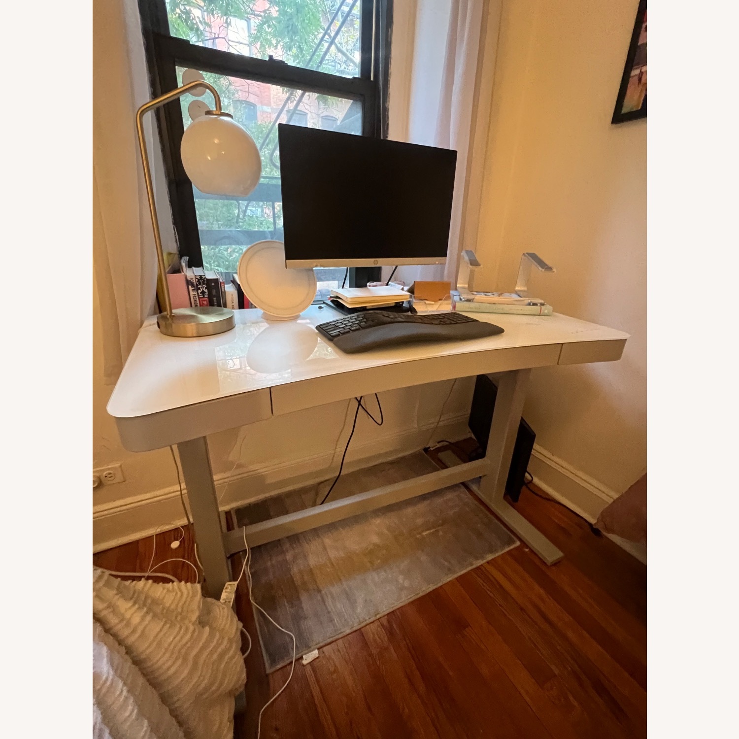 Light Gray Metal Standing Desk - image-1