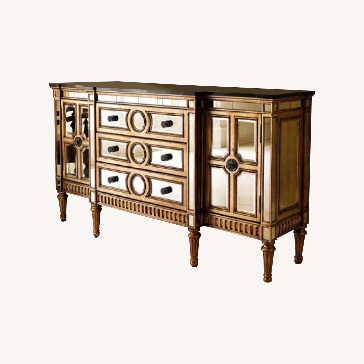 Horchow by Neiman Marcus Golden Mirrored Console - image-0