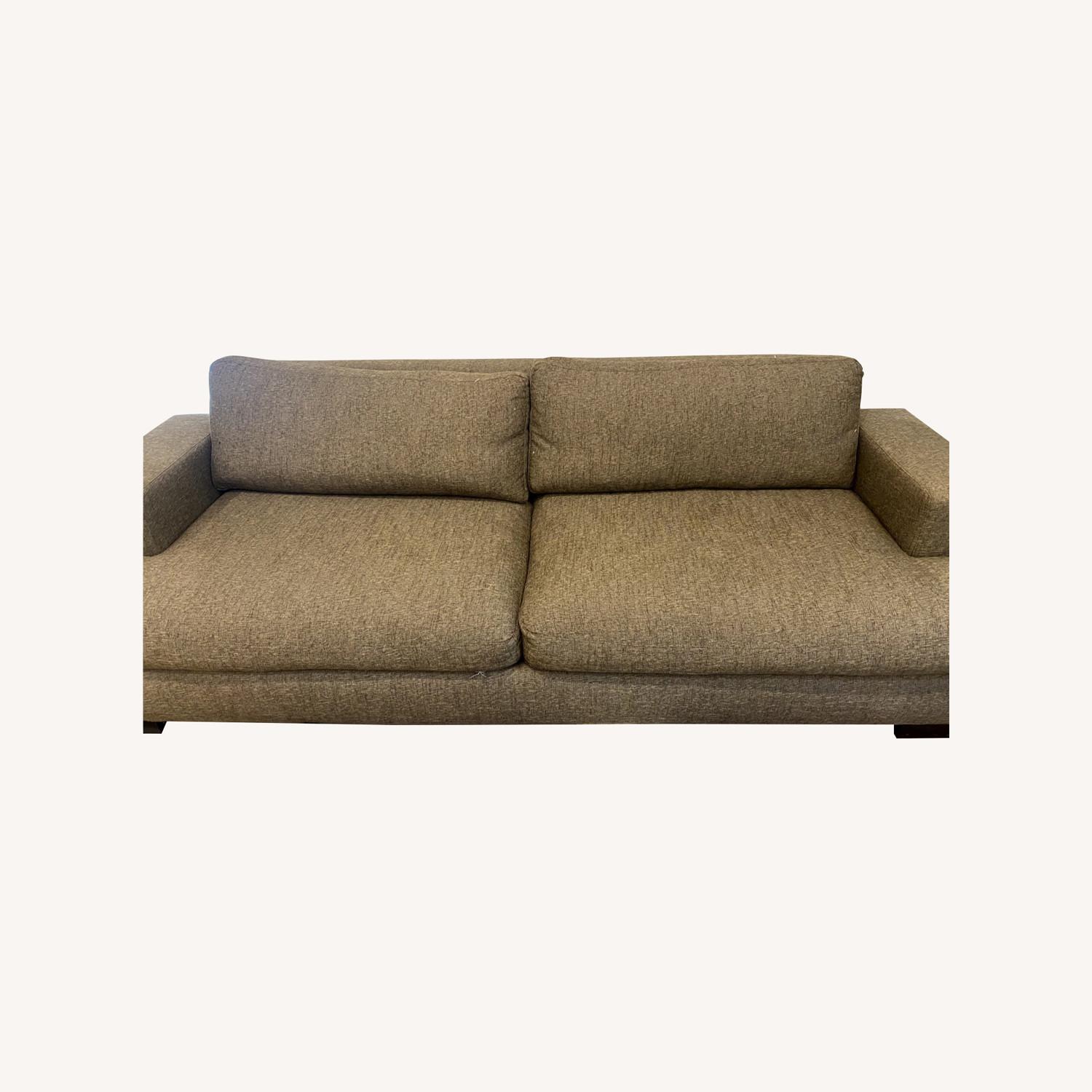 Brown Fabric 2 Seater Sofa - image-0