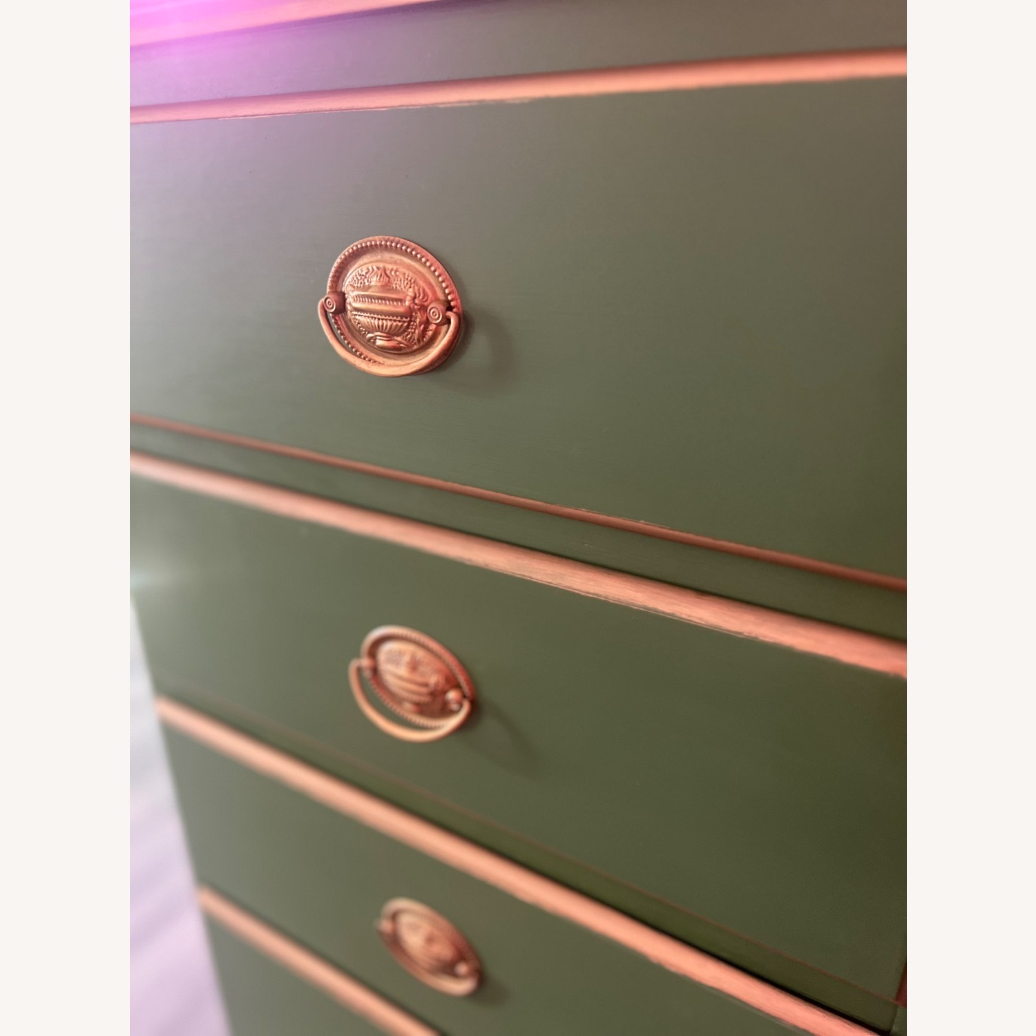 Vintage/Antique Green Wood Dresser - image-5