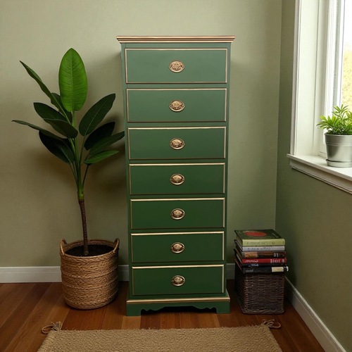 Used Vintage/Antique Green Wood Dresser for sale on AptDeco