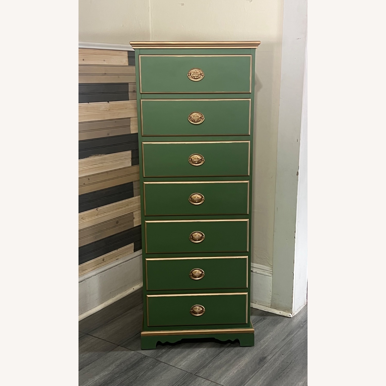 Vintage/Antique Green Wood Dresser - image-10