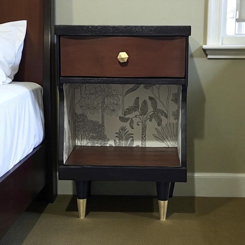Used Vintage/Antique Finds Black Wood Nightstand for sale on AptDeco
