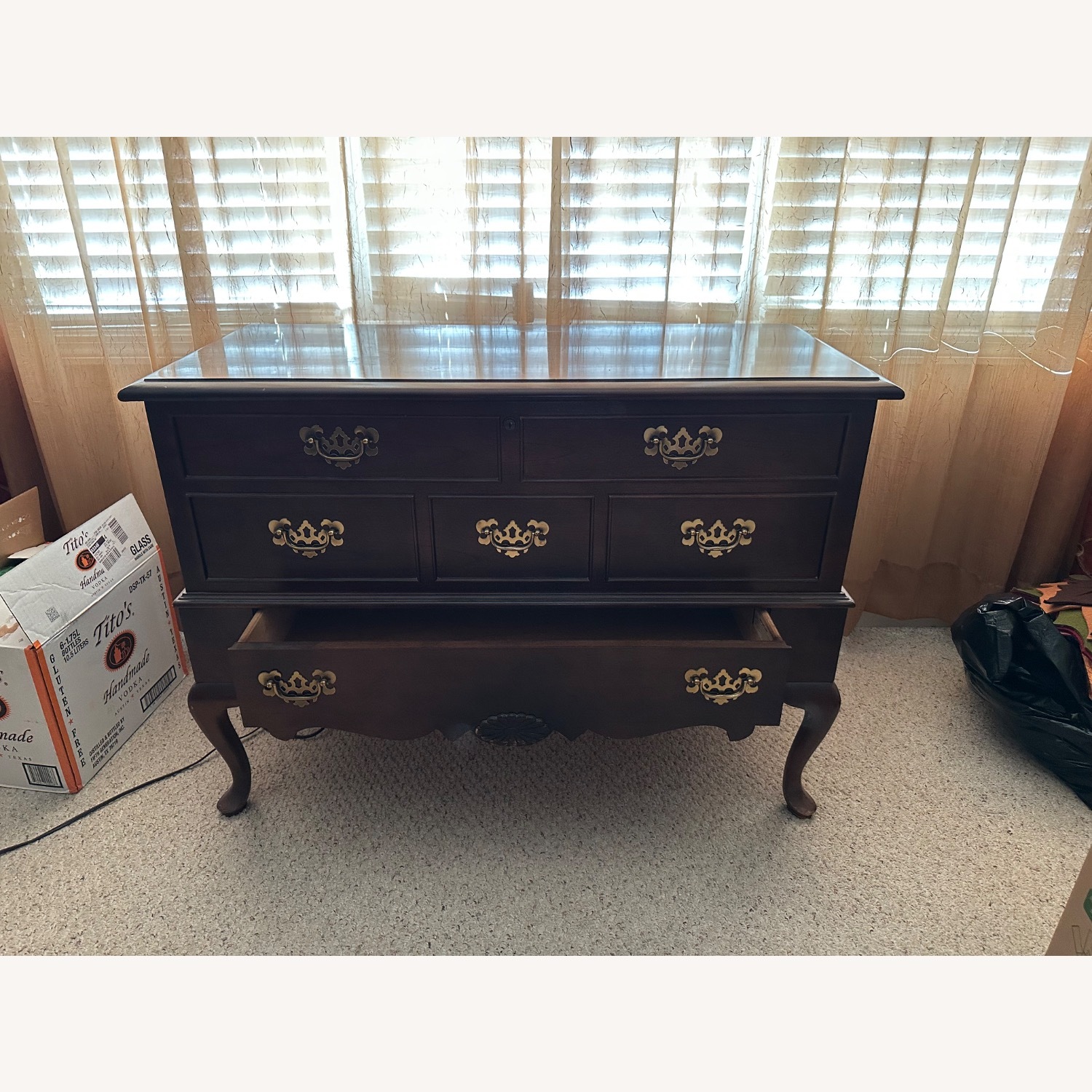 Lane Furniture Dark Brown Wood Chest - image-2