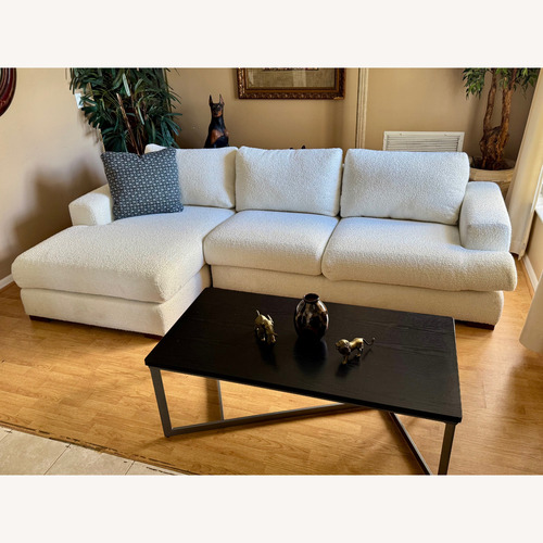 Used Chateau D'ax Eden White Fabric 2 Piece Sectional for sale on AptDeco