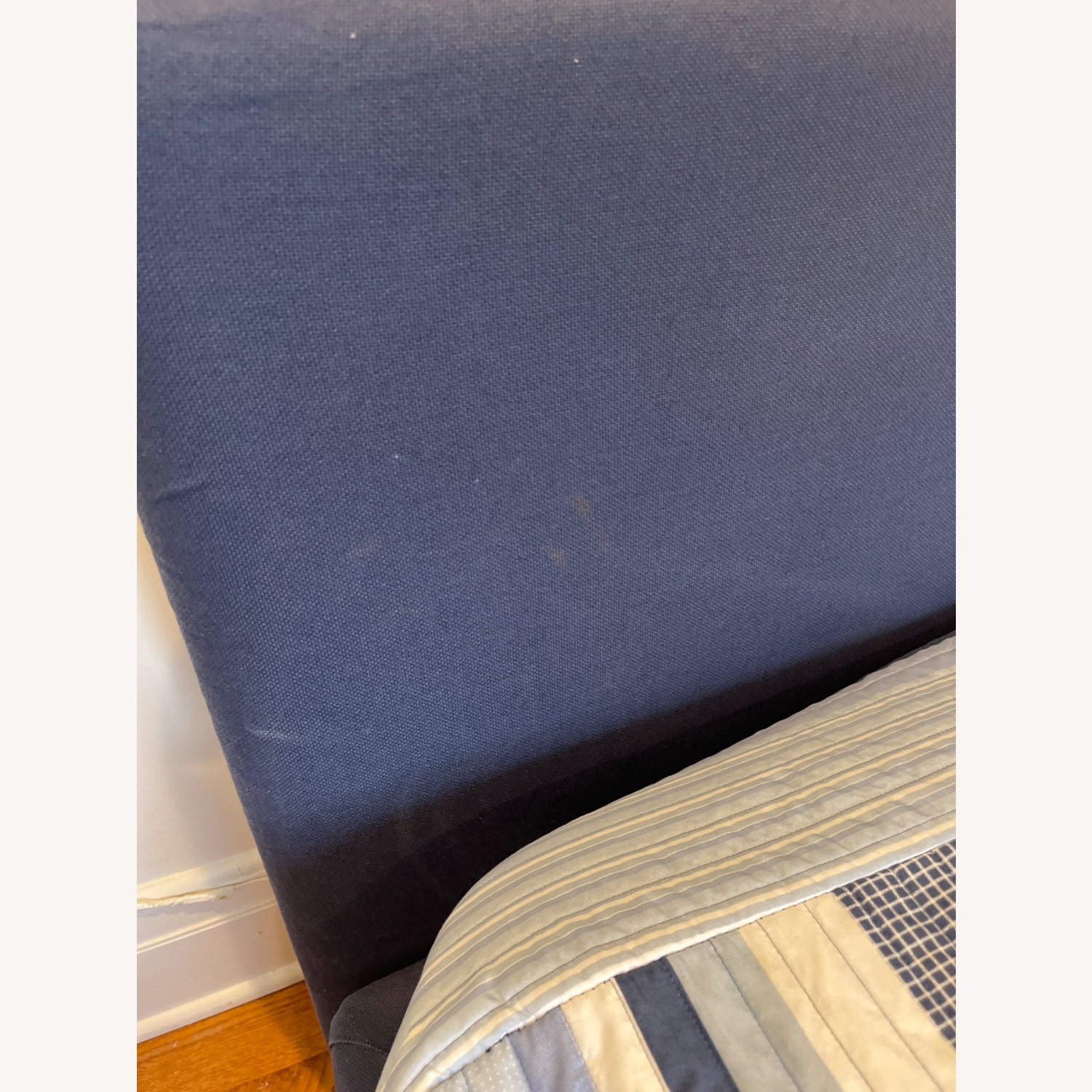 Flou Notturno Navy Blue Fabric Twin XL Bed - image-4