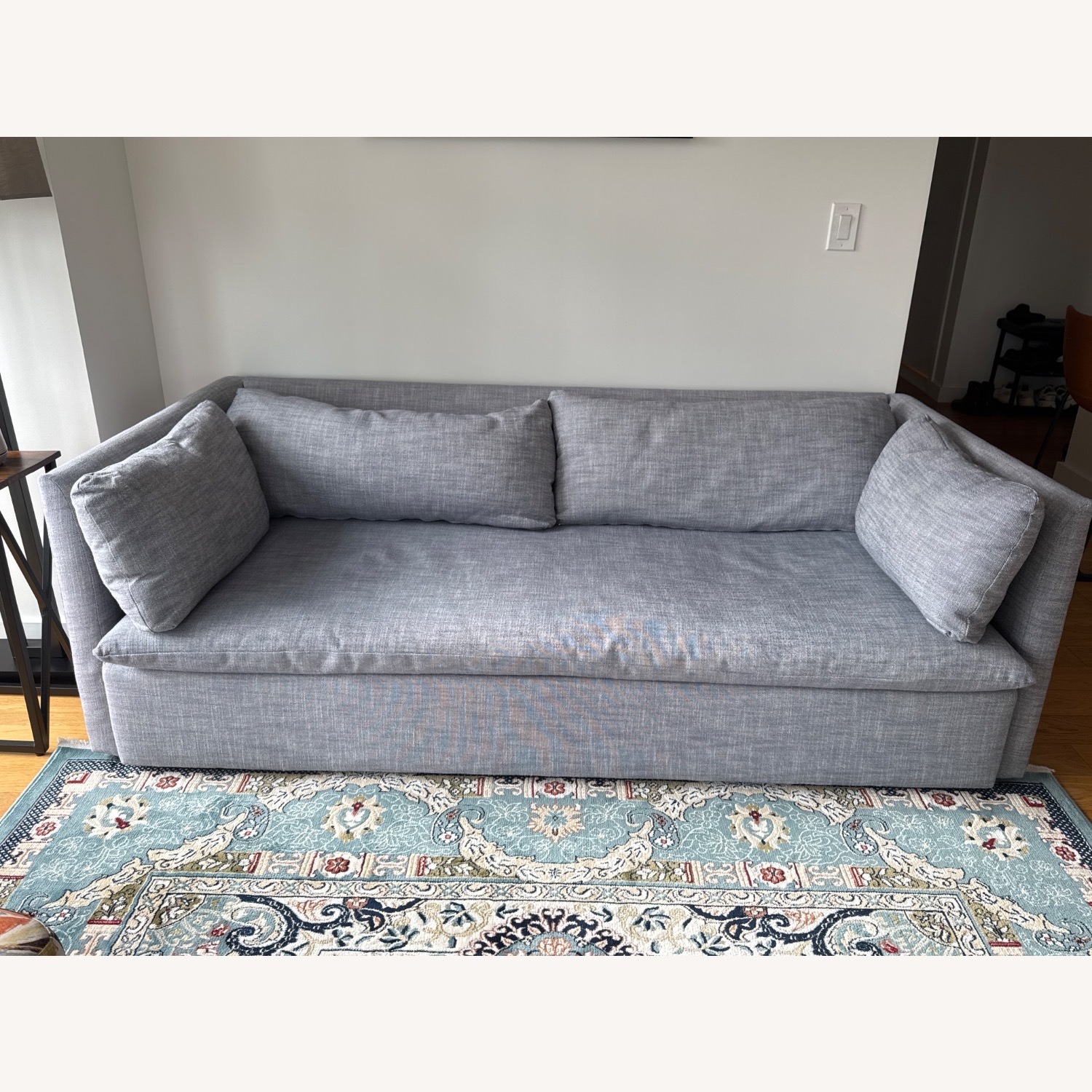 West Elm Shelter Light Gray Fabric 3+ Seater Sofa - image-1