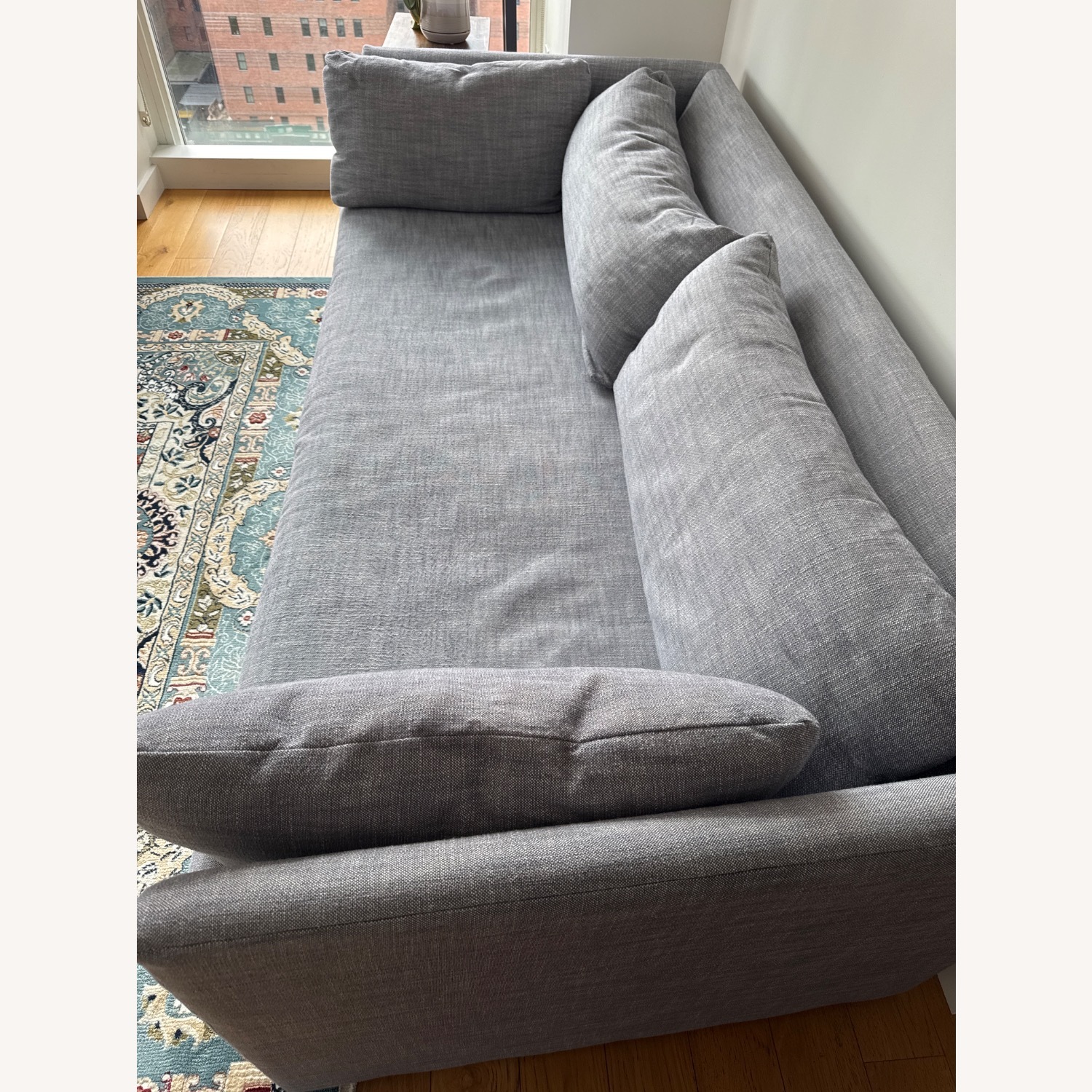 West Elm Shelter Light Gray Fabric 3+ Seater Sofa - image-4