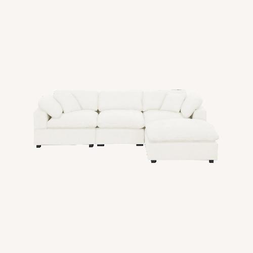 Used Wayfair White Fabric 3+ Piece Sectional for sale on AptDeco
