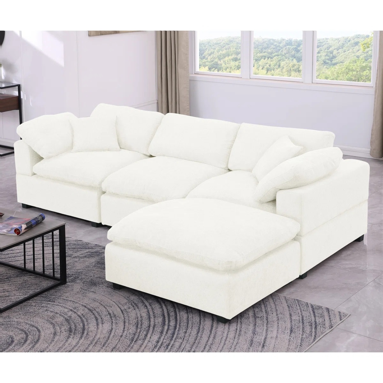 Wayfair White Fabric 3+ Piece Sectional - image-4