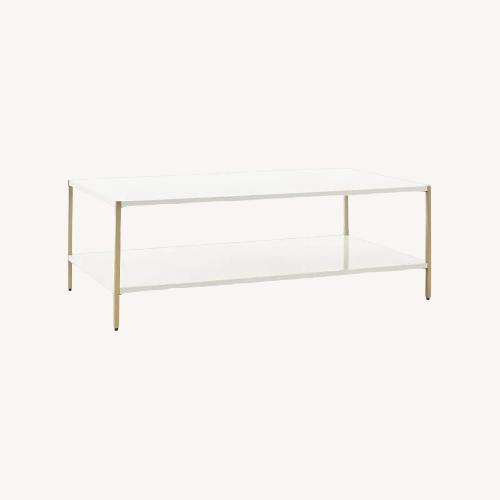 Used West Elm Zane White Wood Coffee Table for sale on AptDeco