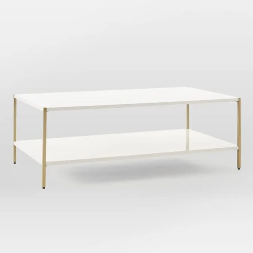 Used West Elm Zane White Wood Coffee Table for sale on AptDeco