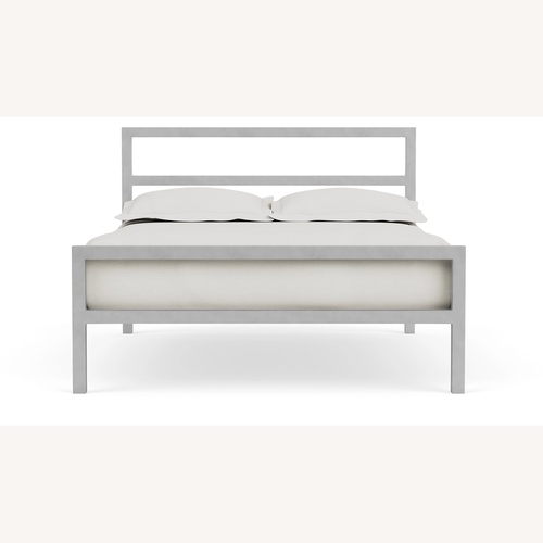 Used Room & Board Silver Stainless Steel Queen Bed for sale on AptDeco