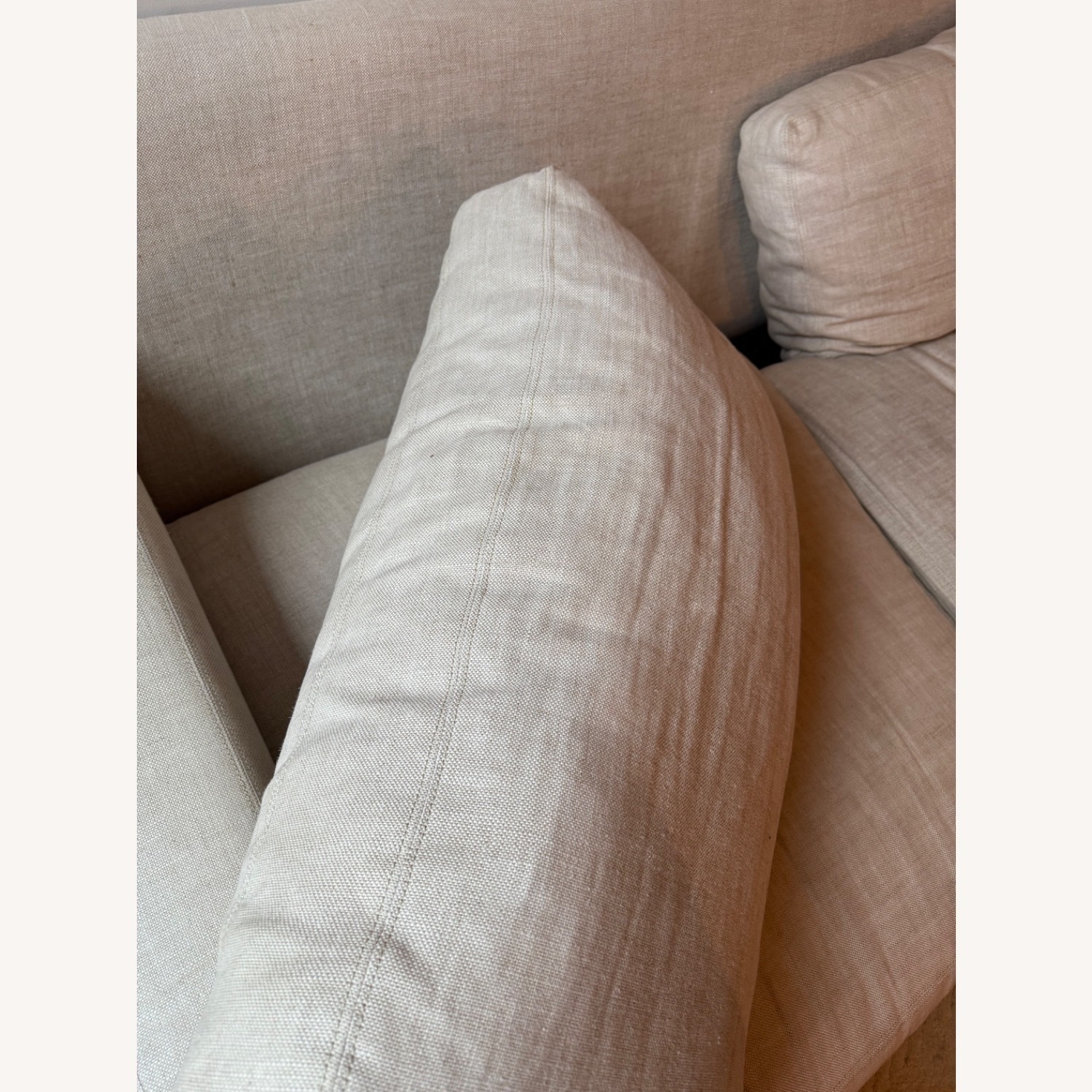 Restoration Hardware Natural Fabric 2 Seater Sofa - image-3