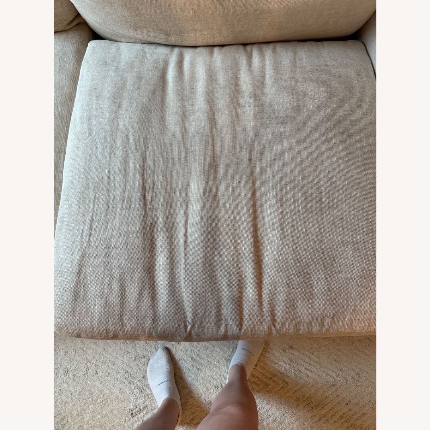 Restoration Hardware Natural Fabric 2 Seater Sofa - image-4