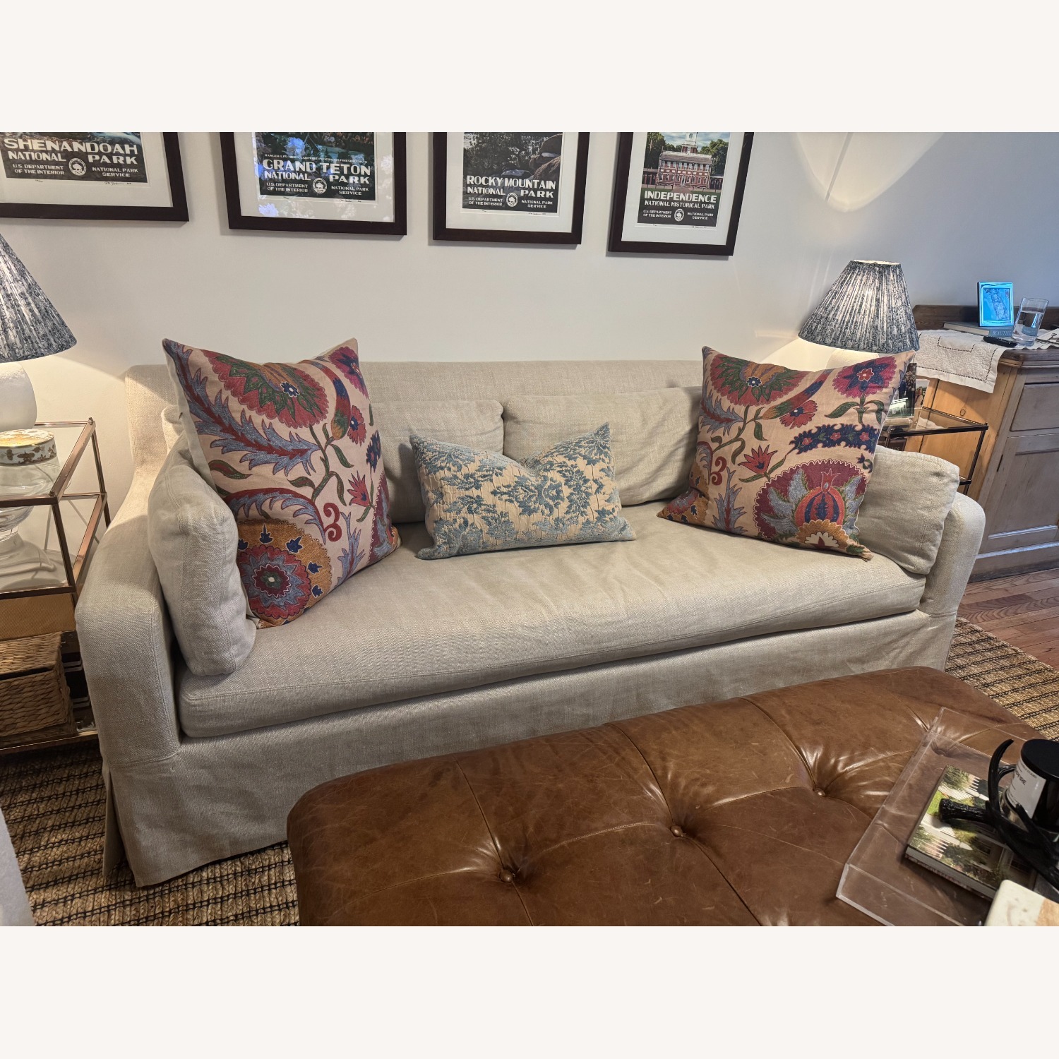 Restoration Hardware Belgian Bench-Cushion Sofa - image-2