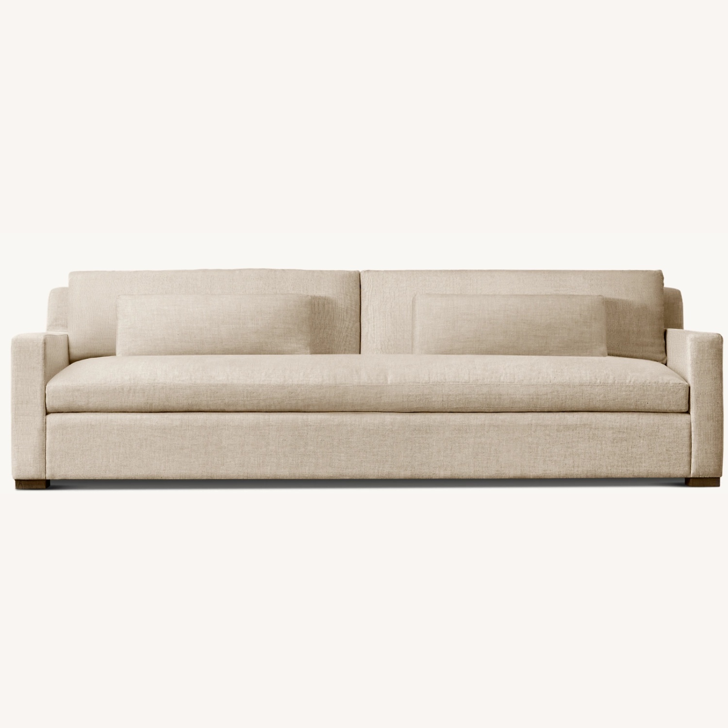 Restoration Hardware Belgian Bench-Cushion Sofa - image-0