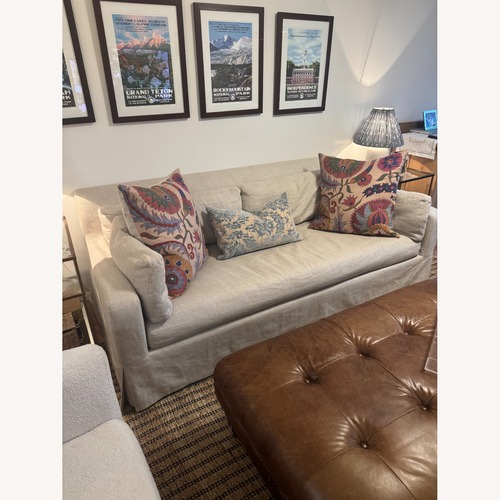 Used Restoration Hardware Belgian Bench-Cushion Sofa for sale on AptDeco