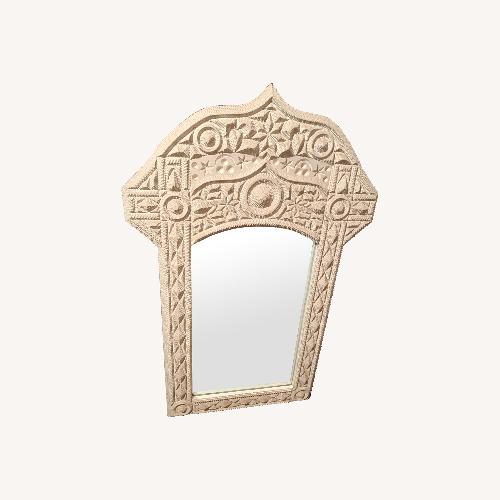 Used White Wood Wall Mirror for sale on AptDeco