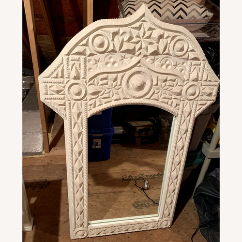 Used White Wood Wall Mirror for sale on AptDeco
