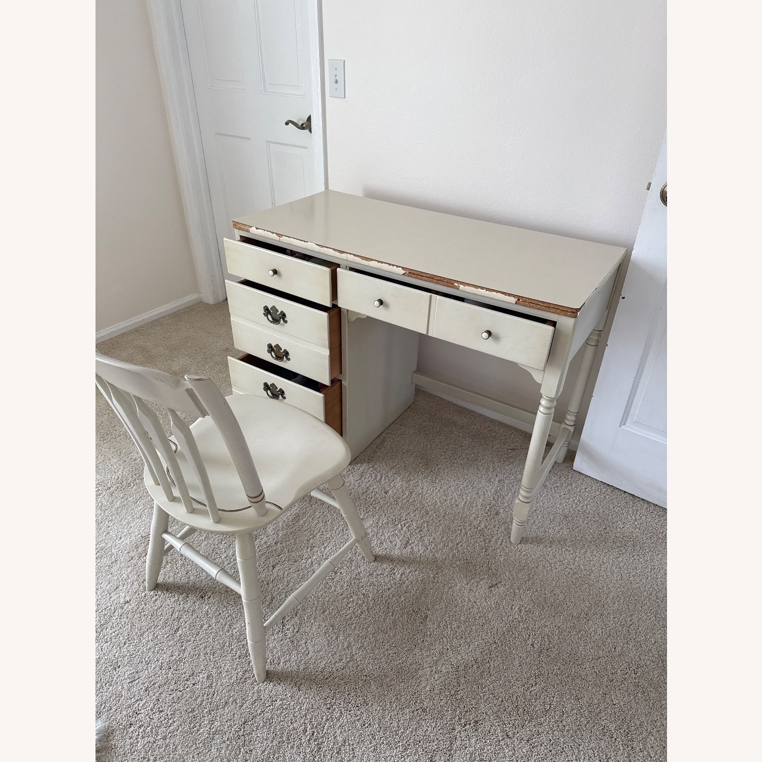 Ethan Allen American Carved White Desk - image-14
