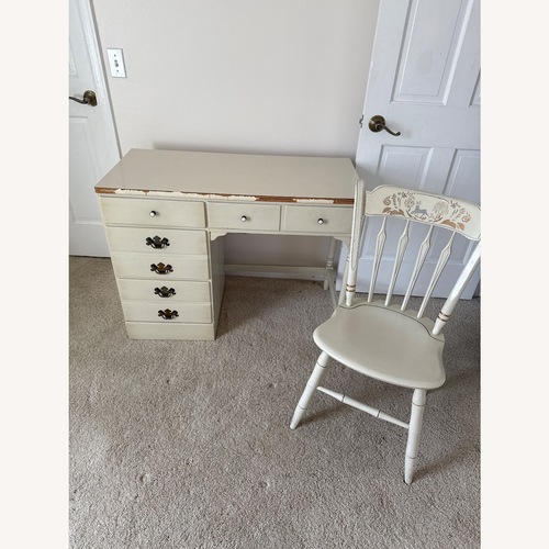 Used Ethan Allen American Carved White Desk for sale on AptDeco
