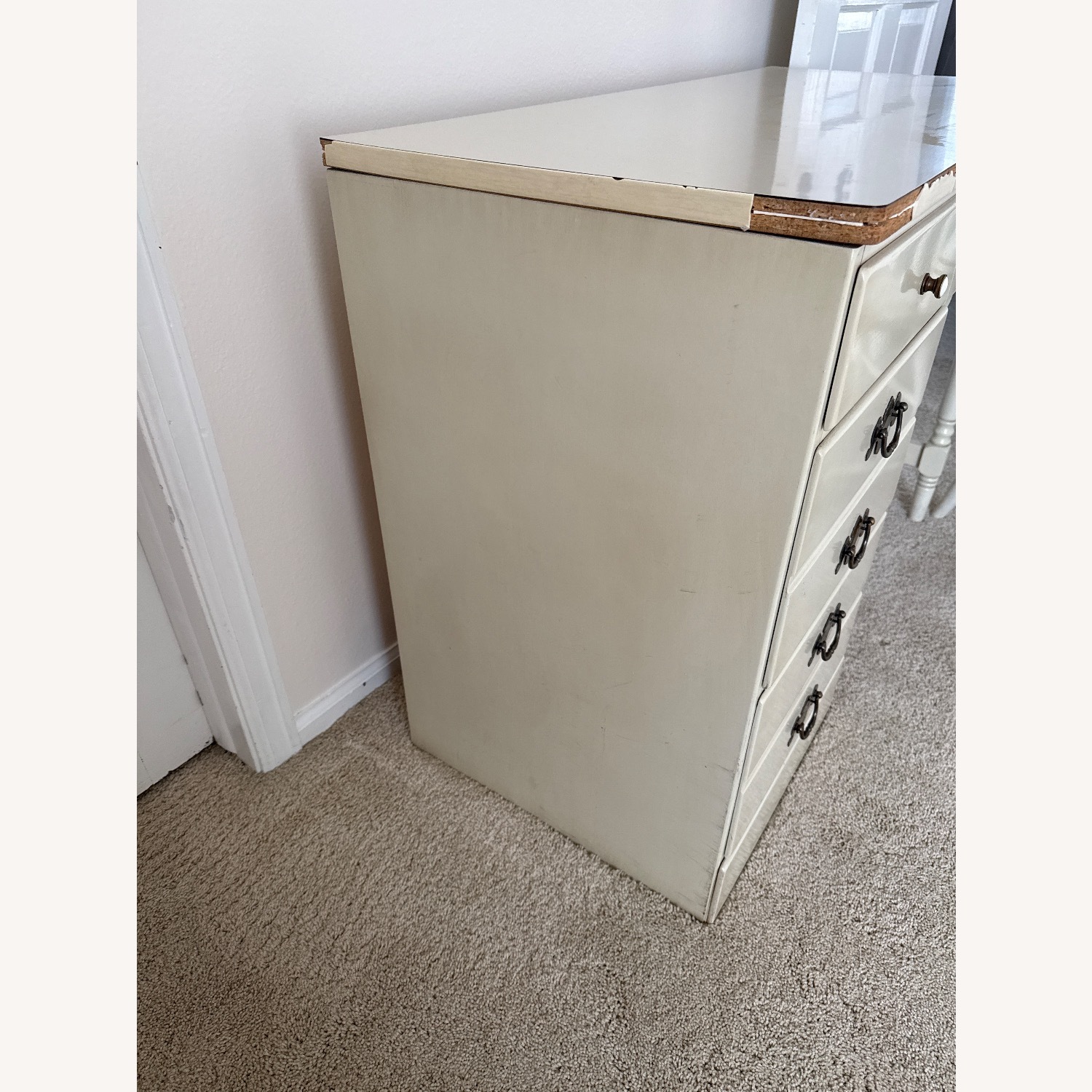 Ethan Allen American Carved White Desk - image-1