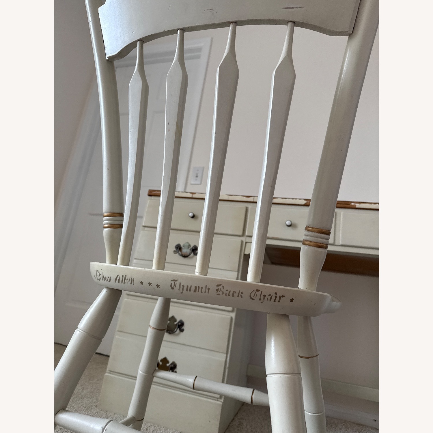 Ethan Allen American Carved White Desk - image-8