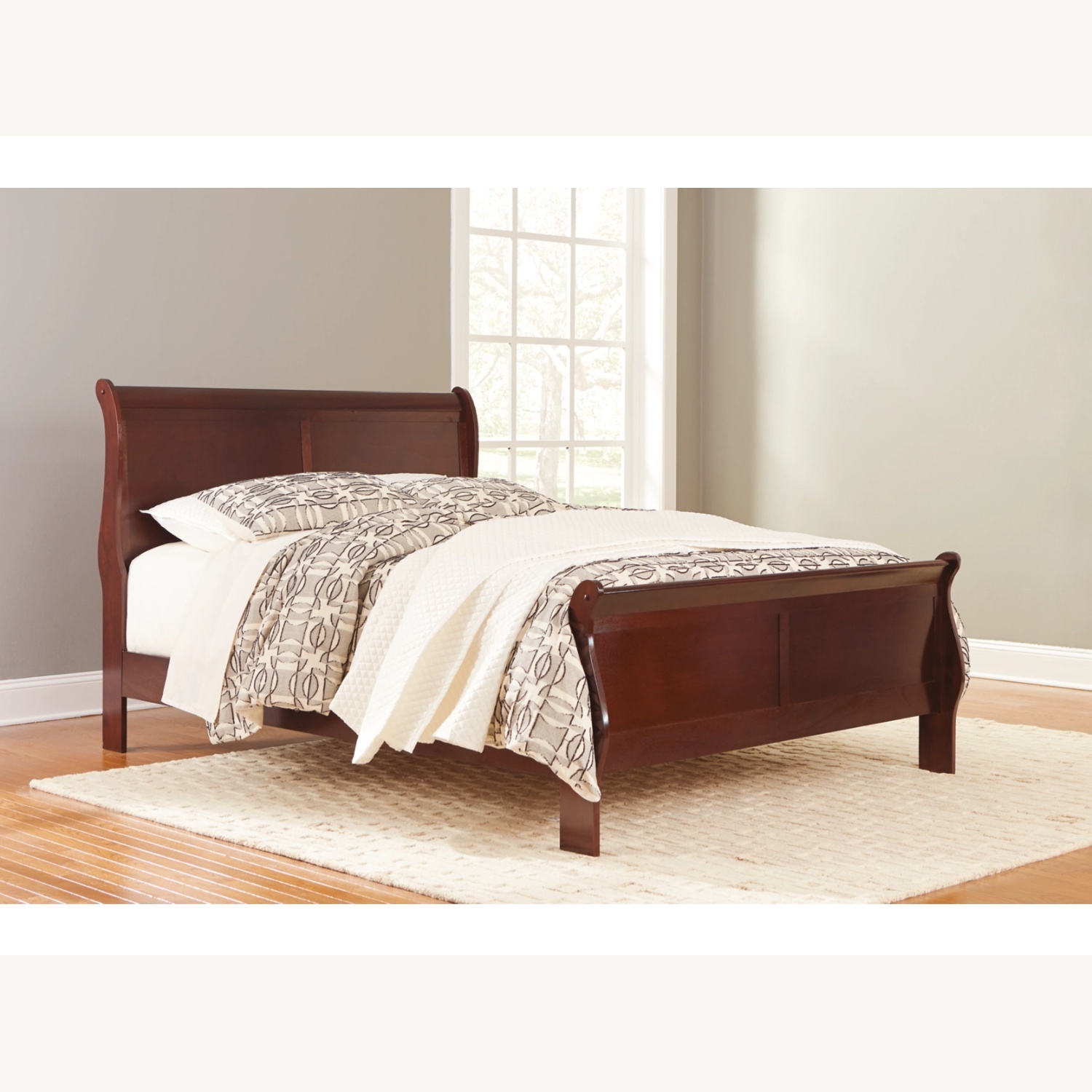 Ashley Furniture Dark Brown Wood Queen Bed - image-7