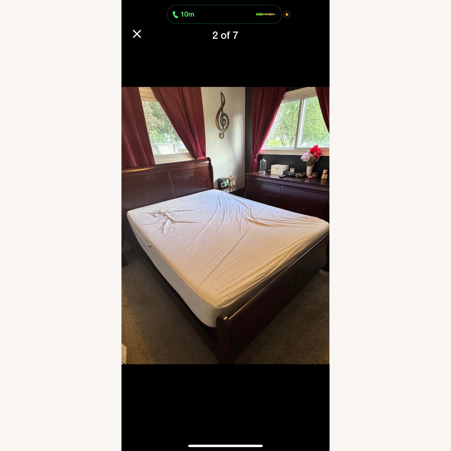 Ashley Furniture Dark Brown Wood Queen Bed - image-1