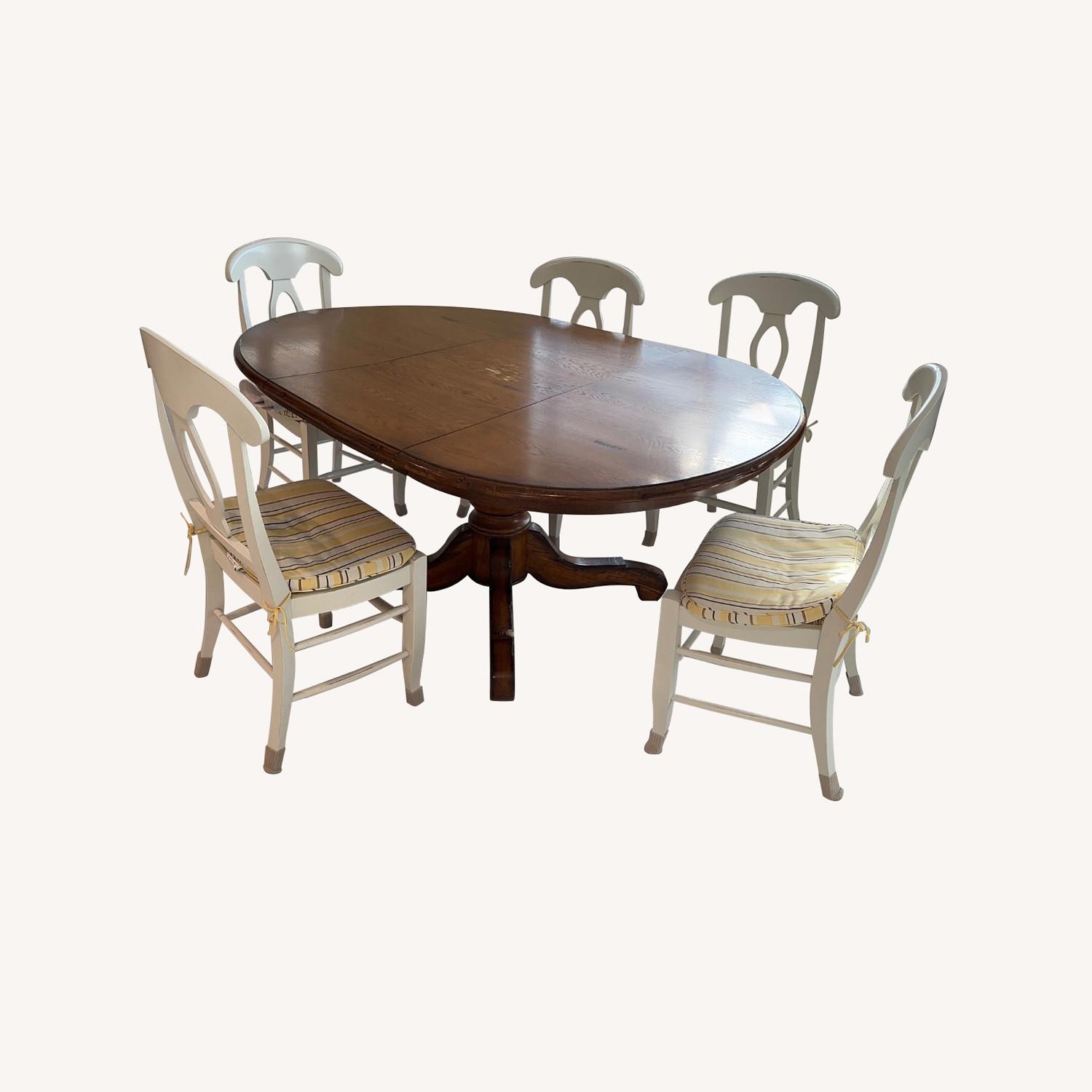 Pottery Barn Wood Table + 6 Chairs - image-0
