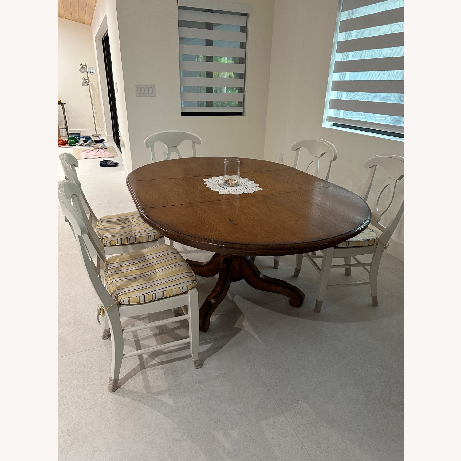 Pottery Barn Wood Table + 6 Chairs - image-2