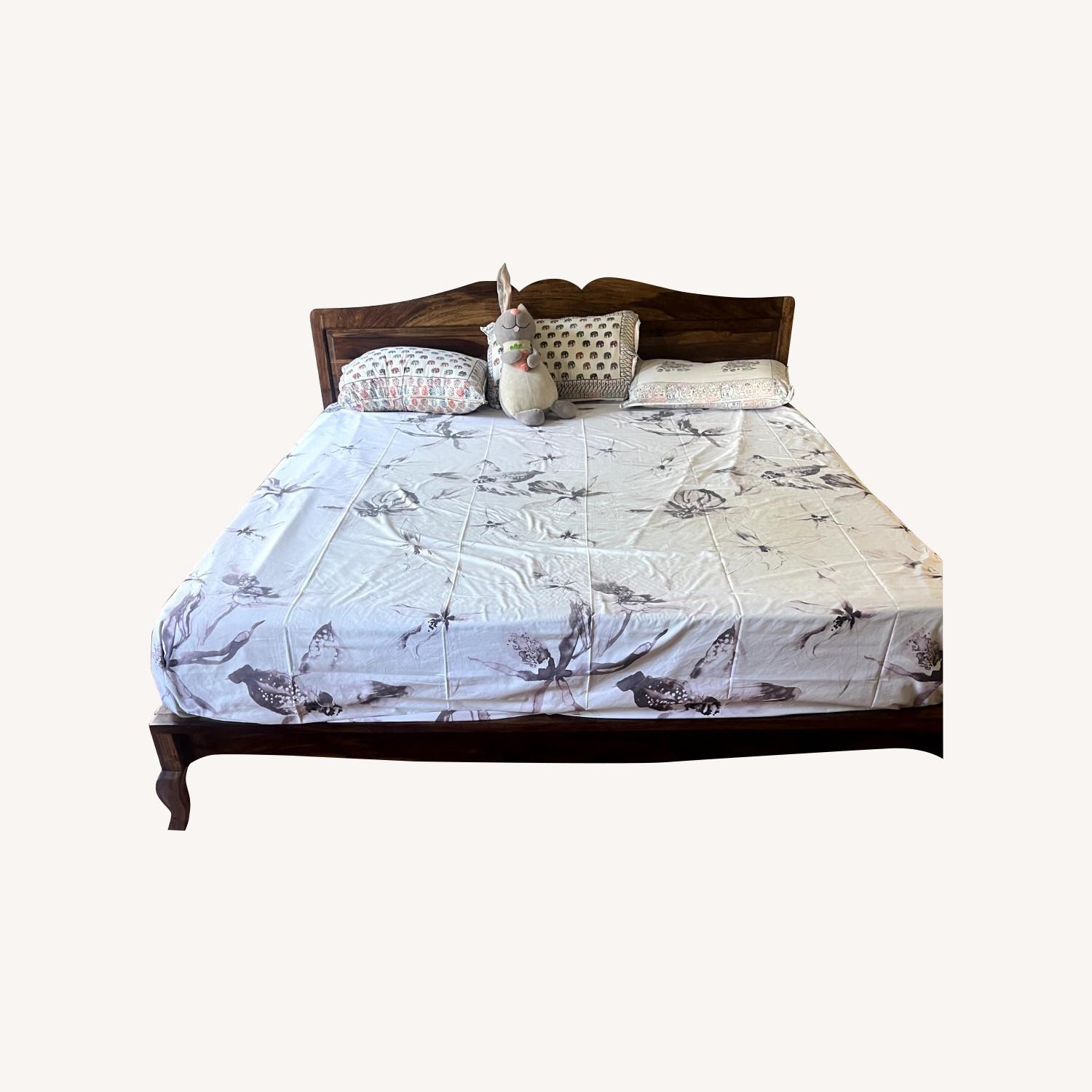 IKEA Light Brown Wood King Bed - image-0