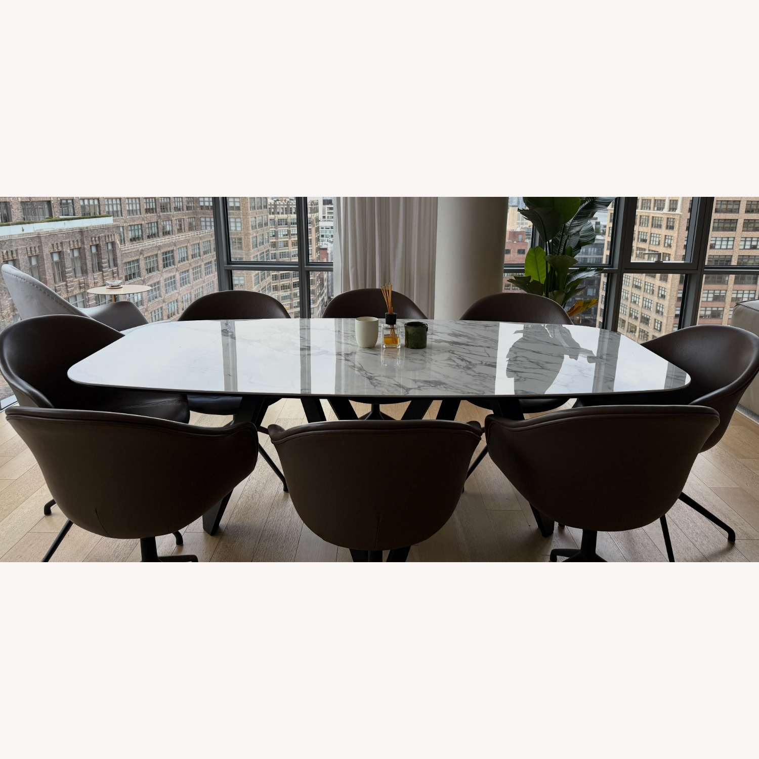 Calligaris Cartesio White Marble Dining Table - image-5