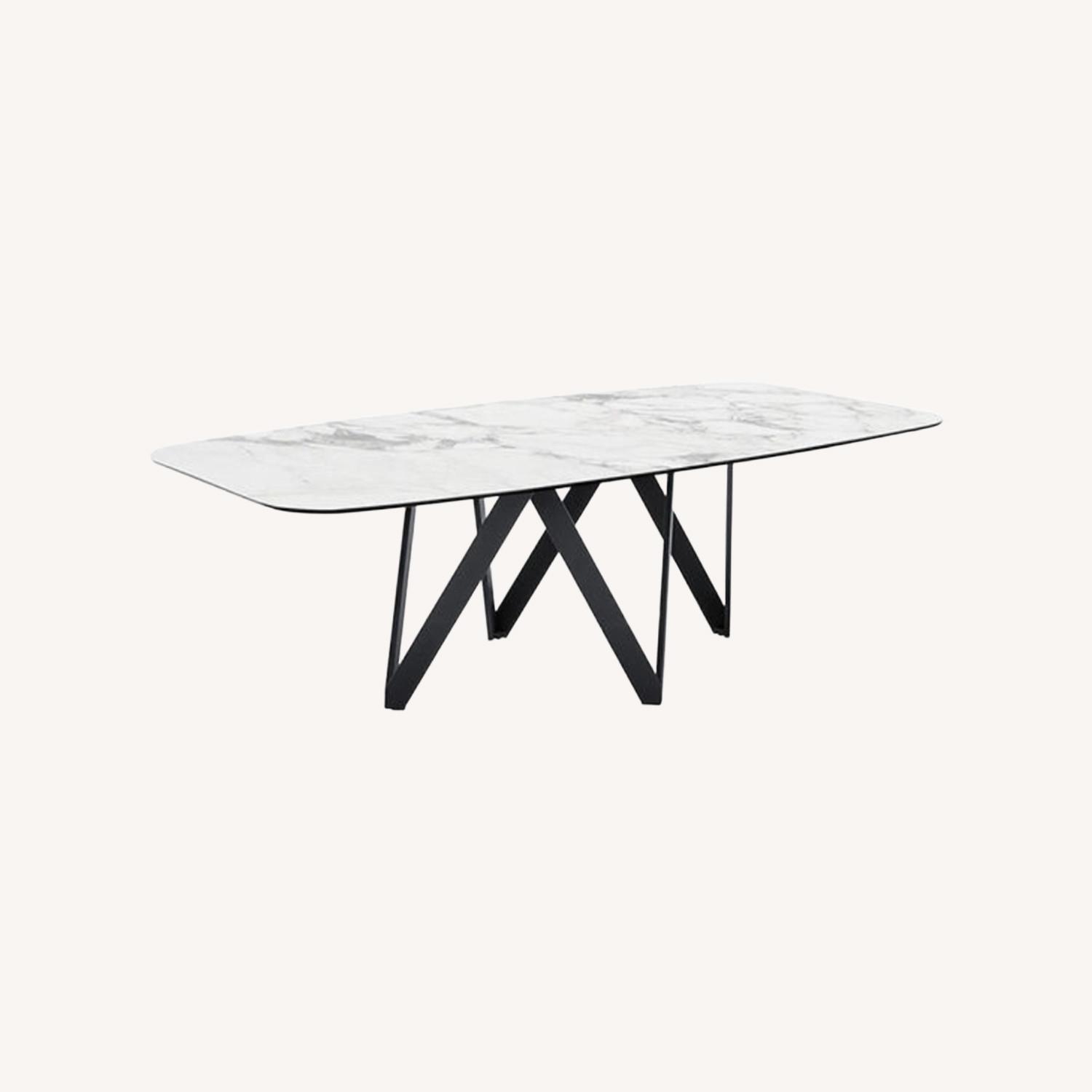Calligaris Cartesio White Marble Dining Table - image-0