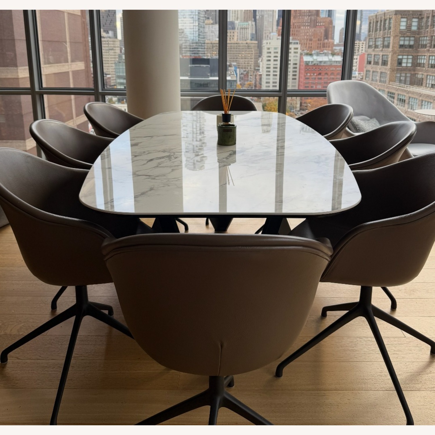 Calligaris Cartesio White Marble Dining Table - image-3