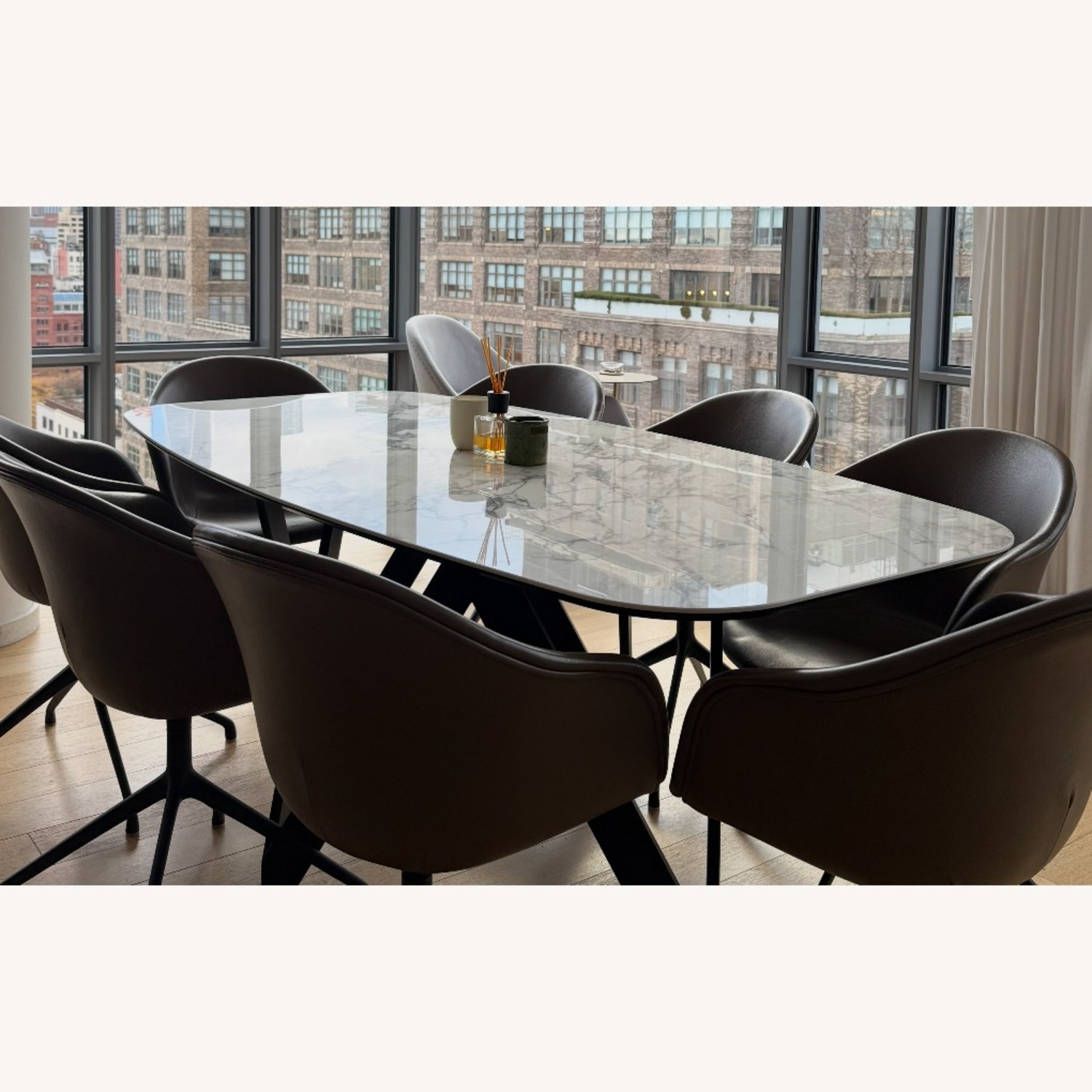 Calligaris Cartesio White Marble Dining Table - image-4