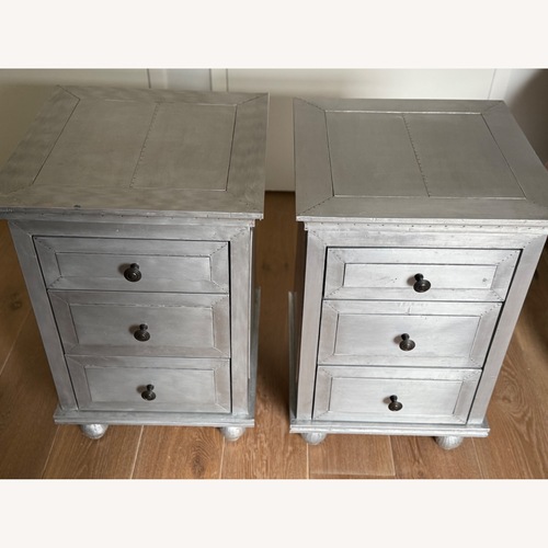 Used Restoration Hardware Zinc Wrapped Nightstand Set for sale on AptDeco